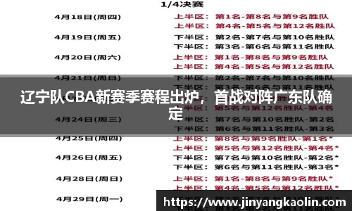 辽宁队CBA新赛季赛程出炉，首战对阵广东队确定